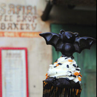 At Disney’s Animal Kingdom, you can enjoy this ghoulish (but tasty!) Bat Cupcake at Kusafiri Bakery and Isle of Java. Halloween Bat Cupcake