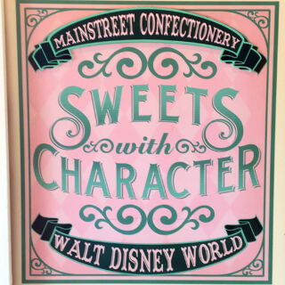One of several nostalgic signs in the Main Street Confectionery Sweets With Character